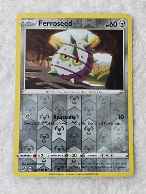 Pokemon TCG Ferroseed - SWSH04: Vivid Voltage 123/185 2020 Reverse HOLO LP - Image 1 of 4