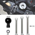 Motorcycle Handlebar Clamp Base with 1 inch Ball M8 Screws Black&Silver Finish