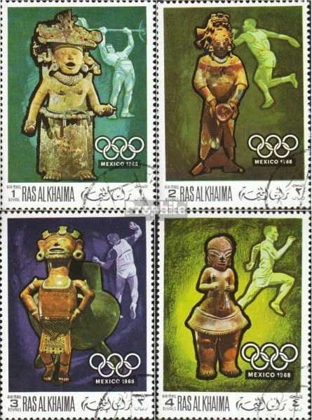 ras al chaima 259A-262A oblitéré 1968 Jeux Olympiques Été - Photo 1/1