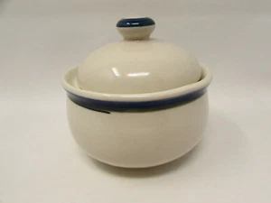 Kitchen Basics Cobalt Green Band Tienshan Coupe Cobalt&Green Band Sugar Bowl 101 - Picture 1 of 2