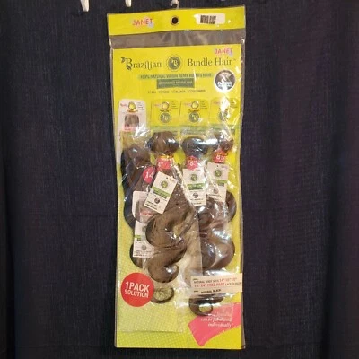 Коллекция Janet 100% НАТУРАЛЬНЫЕ ДЕВСТВЕННЫЕ бразильские волосы 3 пучка с застежкой 4x4 - Изображение 1 из 4
