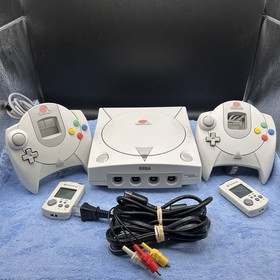Vintage SEGA Dreamcast White Console (2 Controllers, 2 VMU Cards, Composite RCA)