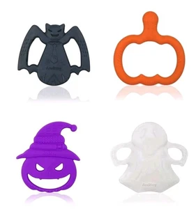 Halloween Teething Toys for 3-12 Months Baby Toddler Set Of 4 Teething Rings - Picture 1 of 6
