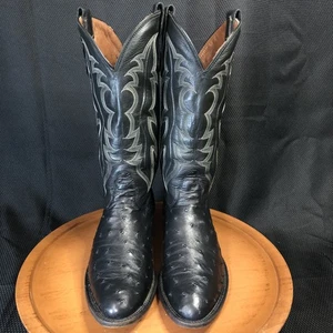 Botas Nocona Para Hombre Talla 9D Pluma Completa Avestruz Vaquero Western Exóticas Hechas en EE. UU. - Imagen 1 de 14