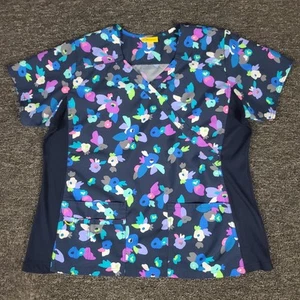 WonderWink Scrub Top Womens XL Medical Nurse Worker Short Sleeve V Neck Shirt - Picture 1 of 10