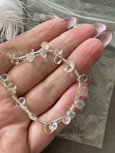 Degana Topaz Gemstone Faceted Pear Beads 20cm Strand Jewellery Making Clear - Picture 1 of 3