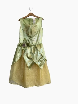 Disney Princess Tiana Dress Costume Size 7/8 Green Yellow  - Image 1 of 4