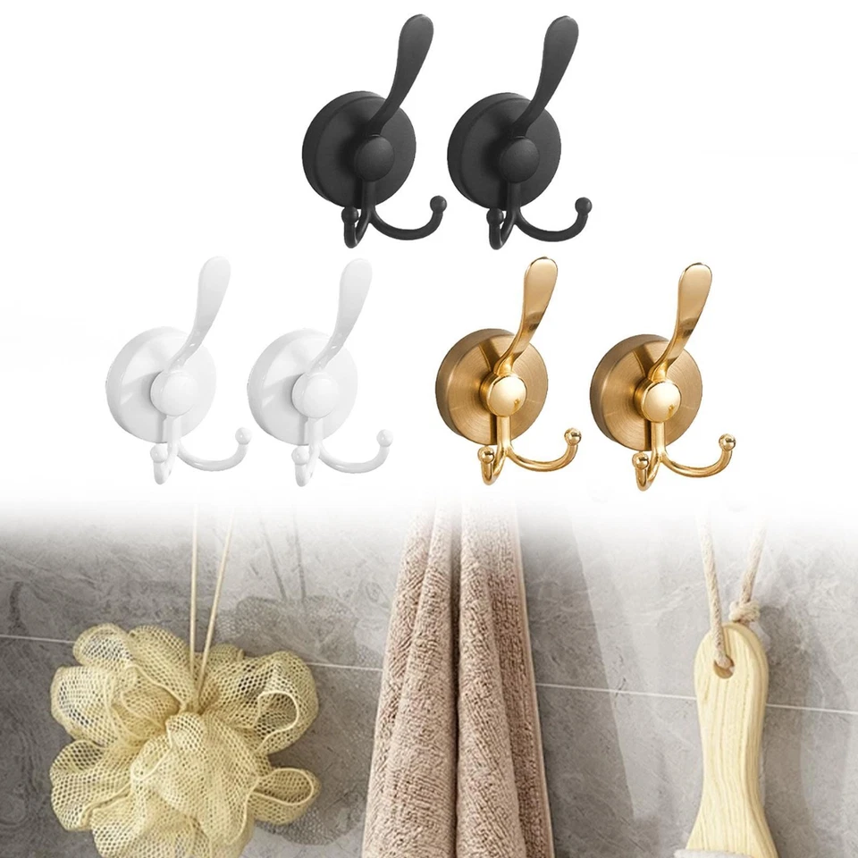 2 Pieces Suction Hooks Bath Robe Holder Easy to Install and Remove Shower Hooks - Image 1 of 1