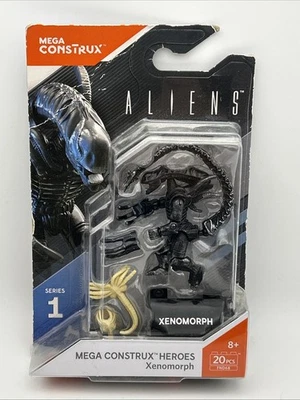 Mega Construx Heroes Series  Aliens XENOMORPH Mini Figure Grey w/Facehuggers  - Image 1 of 4