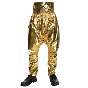 Gold 1980s Hip Hop Rapper Men Costume Pants - Picture 1 of 1