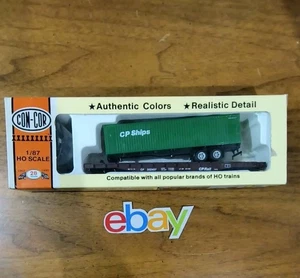 Kit COFC CP FLATCAR escala HO Con-Cor 54 ft con contenedor de barcos CP #0001-9177 ¡NUEVO! - Imagen 1 de 7