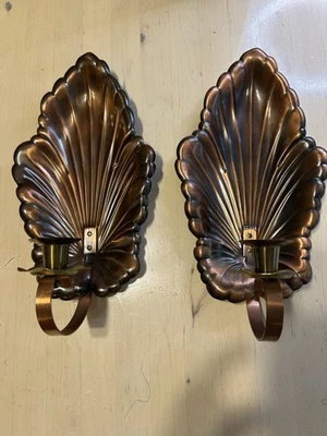 Par de Castiçais Raros Coppercraft Arandela de Parede Copper Guild MCM 1950-1970 - Imagem 1 de 4