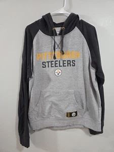 Pittsburgh Steelers Team Apparel NFL Gray Pullover Hoodie Sweatshirt Large - Picture 1 of 9