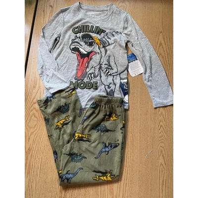 Nuevo Juego de 2 piezas de dinosaurios Wonder Nation para niños 🦕 Pijama para dormir polar poliéster Xs 4-5 Foto 1 de 4