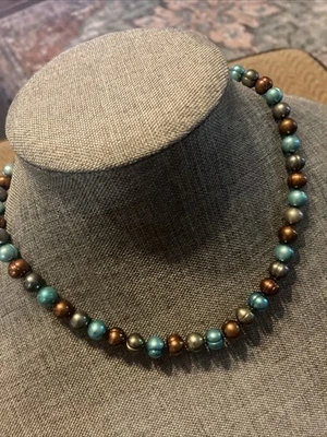 Collar de perlas con herrajes de plata esterlina Honora Collection joyería de moda 20" Foto 1 de 4