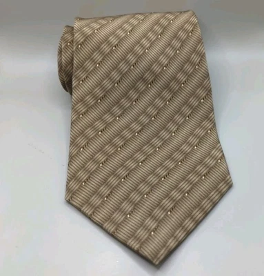 Corbata Bill Blass 100 % seda beige tostado  Foto 1 de 4