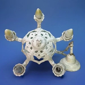 Antique 5 Bulb Socket Pot Metal Hanging Chandelier Fixture Victorian Parlor - Picture 1 of 6