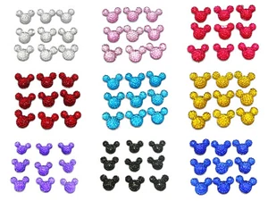 100 gemas de diamantes de imitación punteados de resina con respaldo plano cabeza de ratón 14X12 mm color para elegir - Imagen 1 de 19
