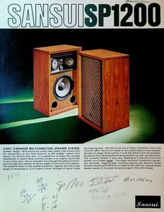 Sansui SP1200 Multi Direction Speaker System Ad Sheet 1970s - Picture 1 of 2