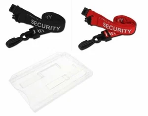 15mm Pre-Printed SECURITY Lanyard With Enclosed Holder For 2 Cards - FREE P&P - Picture 1 of 3