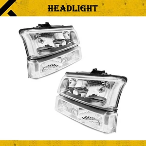 Front Pair Headlight Assemblies For Chevy Silverado 1500 2003-06; Avalanche 1500 - Imagen 1 de 12