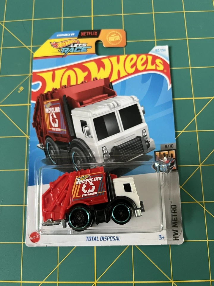 Camión de basura Hot Wheels 2024 eliminación total reciclaje HW Metro 8/10 Foto 1 de 1