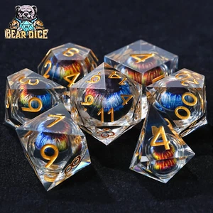 Drachenauge Spiel 7 Würfel Set Polyedrisch RPG DSA DND Rollenspiel Würfelzeit - Picture 1 of 8