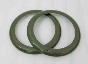 Fit For Willys 46-53 CJ-2A CJ-3A JEEPS Headlight Outer Bezel Set Military Green - Picture 1 of 8