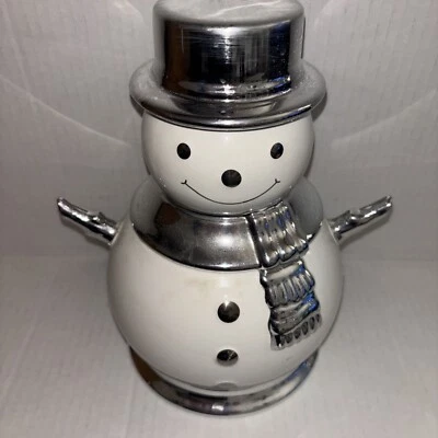 Bath and Body Works Slatkin Christmas Snowman Candle Holder Evergreen 2008 - Image 1 of 4