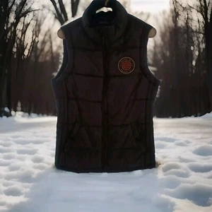 Madden Girl Charcoal Gray Puffer Vest (S/P) Insulated, Snap Pockets - Picture 1 of 10