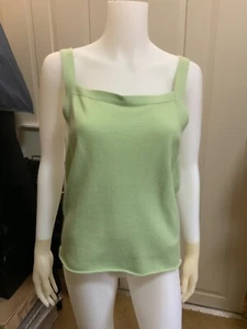 PREVIEW INTERNATIONAL Women’s Business Cashmere Light Green Tank Top L Large  - Picture 1 of 5