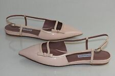 $695 NEW Tabitha Simmons Dilly Slingback Pointy Flats NUDE BEIGE  Patent 40