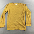 Breakout Mens Thermal Shirt Size S Yellow Crew Neck Long Sleeve Pullover Knit