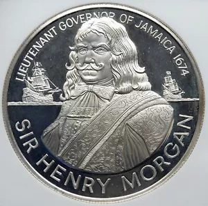 1974 JAMAICA Sir Henry Morgan Royal Lieutenant PROOF SILVER $10 Coin NGC i85350 - Picture 1 of 5