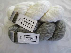 Blue Sky Fibers YARN Extra BABY Alpaca/Merino Wool, LOT -2, WHITE GRAY 218 YD EA - Picture 1 of 5
