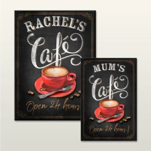 PERSONALISED CAFE KITCHEN WALL PLAQUE CHALKBOARD EFFECT SIGN NOVELTY GIFT  - Picture 1 of 7