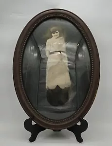 Vintage Oval Picture Frame Convex Bubble Glass Picture Painting Wall Decor - Picture 1 of 13