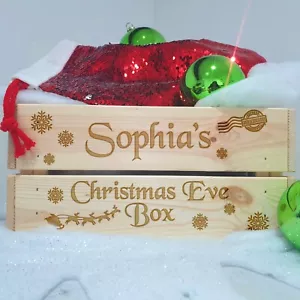 Caja Personalizada de Nochebuena Madera Sólida Grabada Caja Impresa Caja de Navidad - Imagen 1 de 9