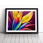 Royal Bird Of Paradise Flower Abstract Wall Art Print Framed Picture Poster