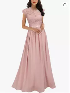 Miusol Women's Formal Floral Lace Evening Party Maxi Dress Pink S - Picture 1 of 4
