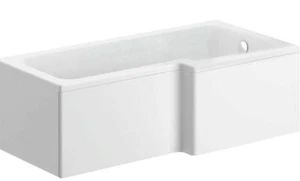 1600mm RH L Shaped White Acrylic Square Bath Shower Modern - Bath Only - Picture 1 of 7