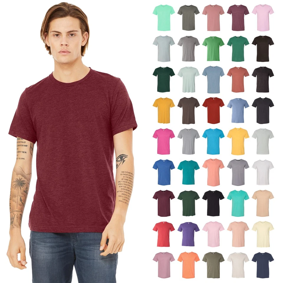 Camiseta BELLA + CANVAS Unisex Triblend Manga Corta Lisa Camiseta Básica 3413 Foto 1 de 1