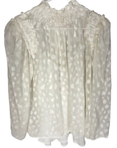 REBECCA TAYLOR Women’s Blouse Size 2 Snow Color Lined NEW NWT $295