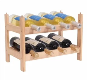 Cantinetta Porta Bottiglie Vino In Legno 8 posti Cantina componibile impilabile - Imagen 1 de 3