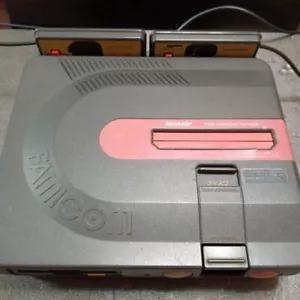 Twin Famicom SHARP AN-500R BLACK Console onry Working Black retro games - Picture 1 of 6