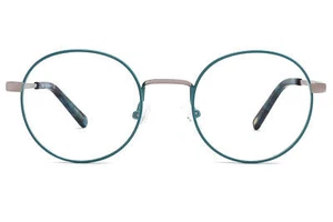 Anteojos redondos marcos ópticos de metal estilo unisex brazos de acetato 47-20-142 VF0075 - Imagen 1 de 10