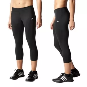 Adidas Damen 3/4 Sport Leggings Running Fitness Training Hose Laufhose schwarz - Bild 1 von 8