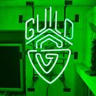Gitary gildii zielony neonowy znak oryginalny gitara sklep światło