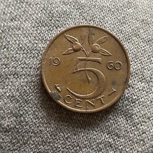 Netherlands 1960 5 Cent Bronze coin 3.56 g     (tk297) - Picture 1 of 2