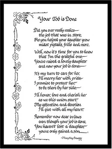 Caligrafía enmarañada 8x10 YOUR JOB IS DONE para suegros - Imagen 1 de 1